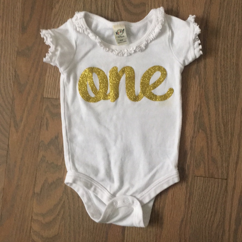 “ONE” onesie. Worn once, size 12 months.
